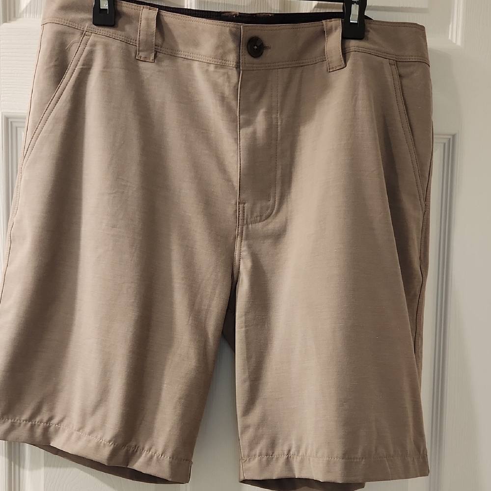 PrAna Tan Flat Front Shorts Lightweight and Versatile